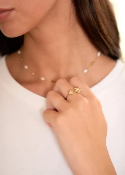 Motus Boutique Bagues^Bague Satine DoréStrass-BagueSatine
