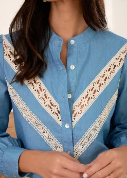 Motus Boutique Chemises & Blouses^Blouse Assia Denim-BlouseAssia