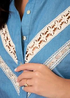 Motus Boutique Chemises & Blouses^Blouse Assia Denim-BlouseAssia