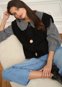 Motus Boutique Chemises & Blouses^Blouse Belinda ImpriméFondNoir-BlouseBelinda