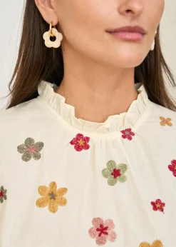 Motus Boutique Chemises & Blouses^Blouse Iris FleuriFondbeige-BlouseIris
