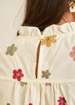 Motus Boutique Chemises & Blouses^Blouse Iris FleuriFondbeige-BlouseIris