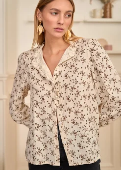 Motus Boutique Chemises & Blouses^Blouse Julie MarronBeige-BlouseJulie