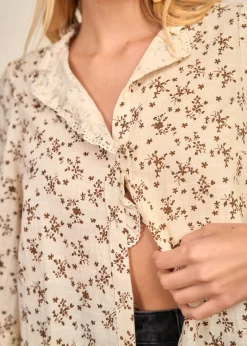 Motus Boutique Chemises & Blouses^Blouse Julie MarronBeige-BlouseJulie