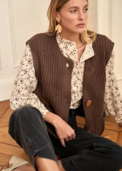 Motus Boutique Chemises & Blouses^Blouse Julie MarronBeige-BlouseJulie