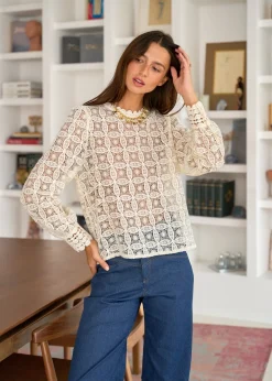 Motus Boutique Chemises & Blouses^Blouse Lorette Ivoire-BlouseLorette