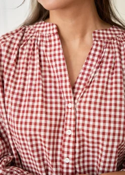 Motus Boutique Chemises & Blouses^Blouse Manel VichyRouilleEcru-BlouseManel