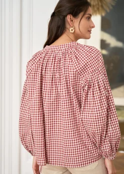 Motus Boutique Chemises & Blouses^Blouse Manel VichyRouilleEcru-BlouseManel