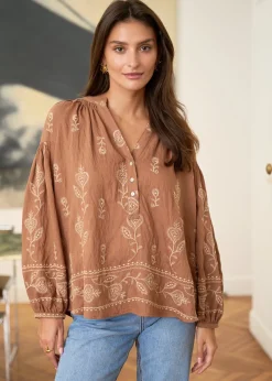 Motus Boutique Chemises & Blouses^Blouse Manel Camel-BlouseManel