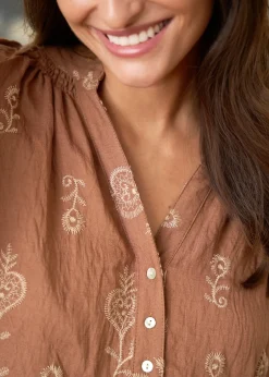 Motus Boutique Chemises & Blouses^Blouse Manel Camel-BlouseManel