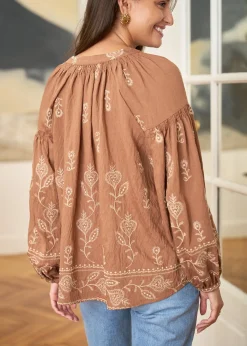 Motus Boutique Chemises & Blouses^Blouse Manel Camel-BlouseManel