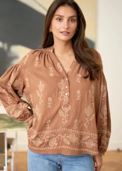 Motus Boutique Chemises & Blouses^Blouse Manel Camel-BlouseManel