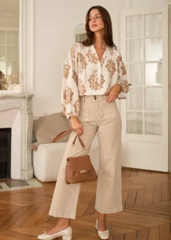 Motus Boutique Chemises & Blouses^Blouse Manel ImpriméFondBeige-BlouseManel