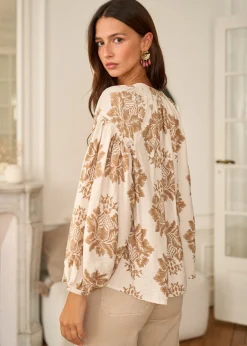 Motus Boutique Chemises & Blouses^Blouse Manel ImpriméFondBeige-BlouseManel