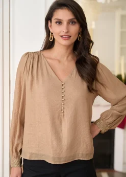 Motus Boutique Chemises & Blouses^Blouse Olivia Doré-BlouseOlivia