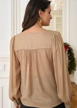 Motus Boutique Chemises & Blouses^Blouse Olivia Doré-BlouseOlivia