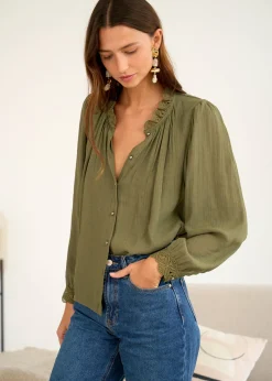Motus Boutique Chemises & Blouses^Blouse Paola Kaki-BlousePaola