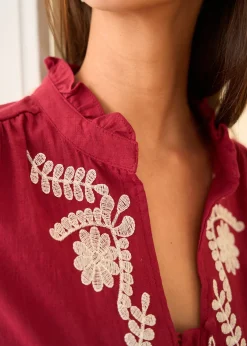 Motus Boutique Chemises & Blouses^Blouse Roma BordeauxEcru-BlouseRoma