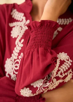 Motus Boutique Chemises & Blouses^Blouse Roma BordeauxEcru-BlouseRoma