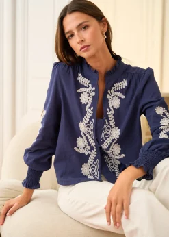 Motus Boutique Chemises & Blouses^Blouse Roma MarineEcru-BlouseRoma