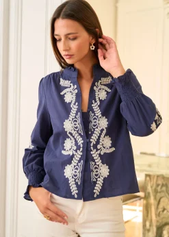 Motus Boutique Chemises & Blouses^Blouse Roma MarineEcru-BlouseRoma