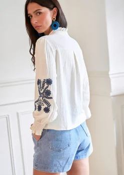 Motus Boutique Chemises & Blouses^Blouse Roma EcruMarine-BlouseRoma
