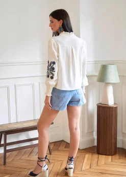 Motus Boutique Chemises & Blouses^Blouse Roma EcruMarine-BlouseRoma