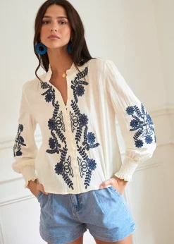 Motus Boutique Chemises & Blouses^Blouse Roma EcruMarine-BlouseRoma