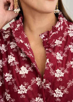 Motus Boutique Chemises & Blouses^Blouse Solange BordeauxEcru-BlouseSolange