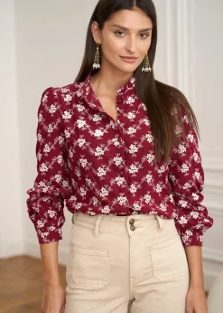 Motus Boutique Chemises & Blouses^Blouse Solange BordeauxEcru-BlouseSolange