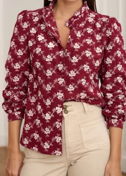 Motus Boutique Chemises & Blouses^Blouse Solange BordeauxEcru-BlouseSolange