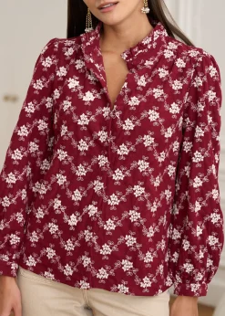 Motus Boutique Chemises & Blouses^Blouse Solange BordeauxEcru-BlouseSolange