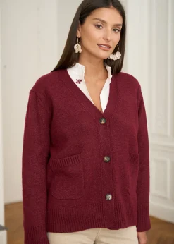 Motus Boutique Chemises & Blouses^Blouse Violaine BlancBordeaux-BlouseViolaine