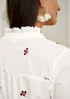 Motus Boutique Chemises & Blouses^Blouse Violaine BlancBordeaux-BlouseViolaine