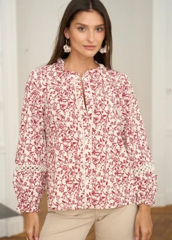 Motus Boutique Chemises & Blouses^Blouse Zina BordeauxBeige-BlouseZina