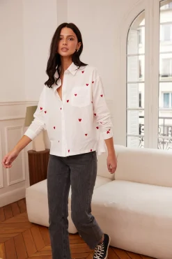 Motus Boutique Chemises & Blouses^Chemise Aby RougeBlanc-ChemiseAby
