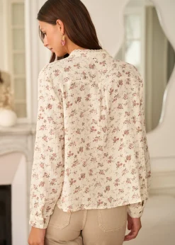 Motus Boutique Chemises & Blouses^Chemise Aimée FleuriFondBeige-ChemiseAimée