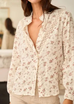 Motus Boutique Chemises & Blouses^Chemise Aimée FleuriFondBeige-ChemiseAimée