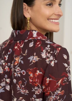 Motus Boutique Chemises & Blouses^Chemise Denise FleuriBordeaux-ChemiseDenise