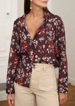 Motus Boutique Chemises & Blouses^Chemise Denise FleuriBordeaux-ChemiseDenise