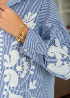 Motus Boutique Chemises & Blouses^Chemise June BleuRayéBlanc-ChemiseJune