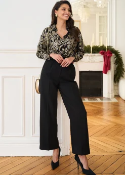 Motus Boutique Chemises & Blouses^Chemise Katia ImpriméDoréFondNoir-ChemiseKatia