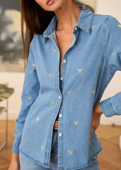 Motus Boutique Chemises & Blouses^Chemise Léonie DenimDoré-ChemiseLéonie