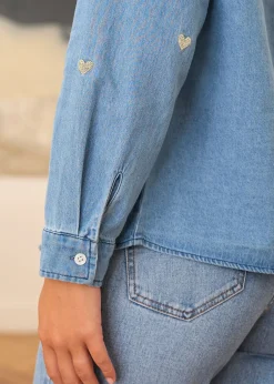Motus Boutique Chemises & Blouses^Chemise Léonie DenimDoré-ChemiseLéonie