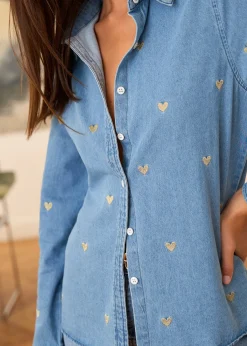 Motus Boutique Chemises & Blouses^Chemise Léonie DenimDoré-ChemiseLéonie