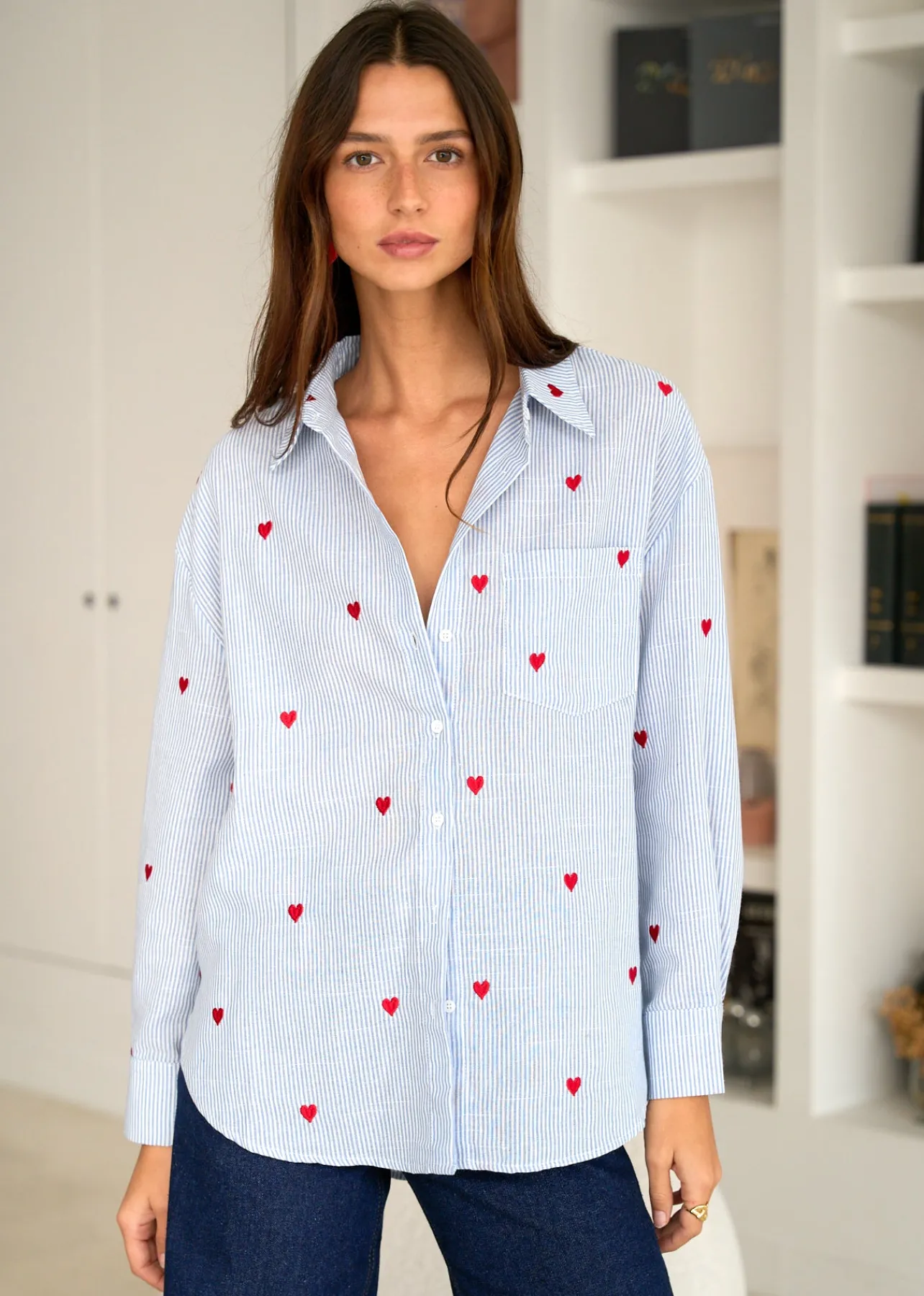 Motus Boutique Chemises & Blouses^Chemise Louisa BleuRayéBlanc-ChemiseLouisa