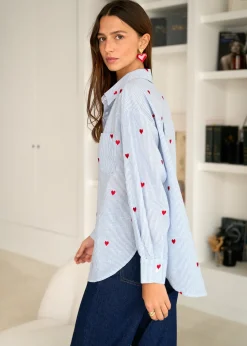 Motus Boutique Chemises & Blouses^Chemise Louisa BleuRayéBlanc-ChemiseLouisa