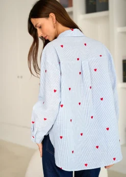 Motus Boutique Chemises & Blouses^Chemise Louisa BleuRayéBlanc-ChemiseLouisa