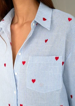 Motus Boutique Chemises & Blouses^Chemise Louisa BleuRayéBlanc-ChemiseLouisa