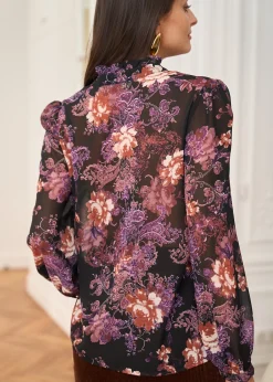 Motus Boutique Chemises & Blouses^Chemise Manuela ImpriméFondNoir-ChemiseManuela